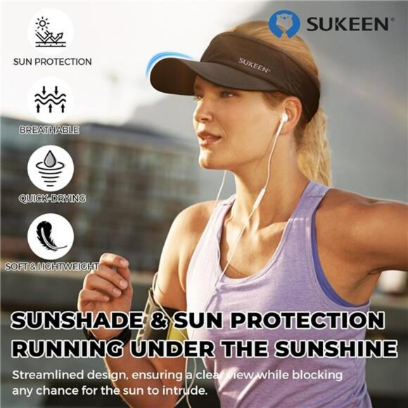 Lightweight sun visor hat UPF50 for running golf tennis hiking quick dry fit - Picture 2 of 7